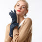 Women's Fashion Winter Warm Gloves Real Lamb Leather Handmade Curve Sheepskin Gloves
