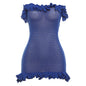 Hollow Sexy Knitted Lace-up Lace Backless Tube Top Package Hip Dress