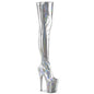 Gold Reflective Patent Leather High Heels Platform Shoes Waterproof Platform Shoes