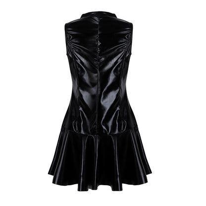 Patent Leather Halter Cutout Bodysuit Ladies Underwear