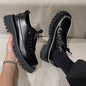 Small Heavy Bottomed Shoes Men Casual Leather Platform Shoes