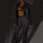 3pcs Shiny Long-sleeved Suit With Bra Lapel Blazer And Straight-leg Trousers Fashion Party Jacket Set For Women Clothing