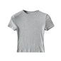 New Basic Style Slim-fit Solid Color Round Neck Bottoming Shirt Workout Top