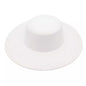 Flat Top Woolen Hat Big Brim Fedora Hat Hepburn Style