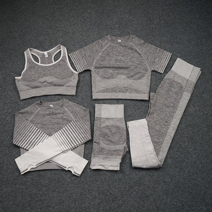 Five-piece Buttocks Elastic Sports Yoga Clothing Suit