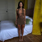 Summer New Personalized Trendy Low-cut V-neck Sexy Halter Dress