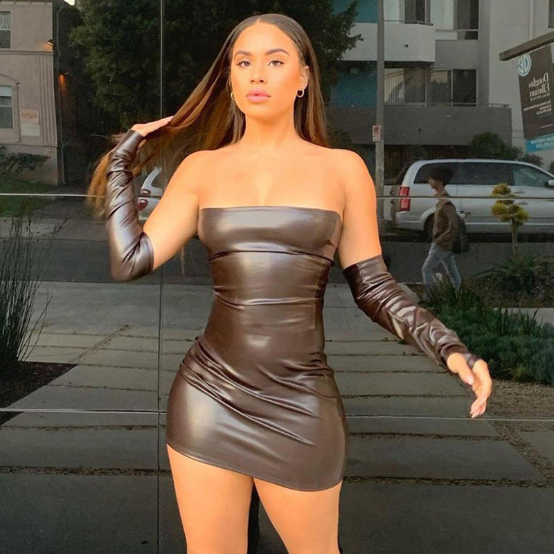 Women's New Fashion Design Off-neck Sheath Dress
